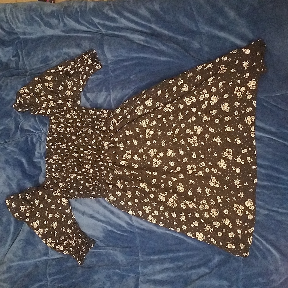 Black with flower  dress